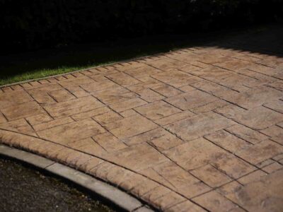 Maidenhead patterned concrete driveway